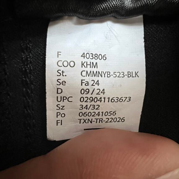 Marc New York Andrew Marc Black Stretch Pants 34x32 Mens Slim Fit Trousers - Picture 11 of 14